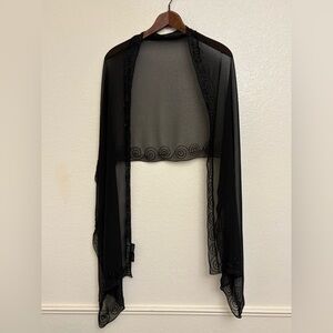 Cejon Black Sheer‎ Embroidered Wrap